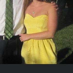 Shoshana yellow strapless cocktail dress